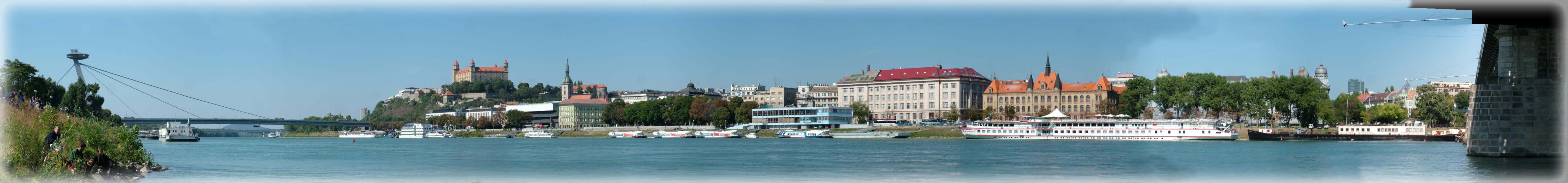 The Danube river and the Bratislava Castle